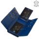 Damen Geldbörse aus echtem Leder Sylvia Belmonte ZEN452 dunkelblau