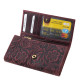 Women's wallet with flower pattern Sylvia Belmonte genuine leather DVM100 burgundy