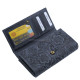 Women's wallet with flower pattern Sylvia Belmonte genuine leather DVM35 dark blue