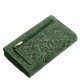 Women's wallet with floral pattern Sylvia Belmonte genuine leather DVM443 green