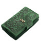 Women's wallet with floral pattern Sylvia Belmonte genuine leather DVM443 green