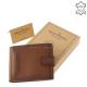 Sporty light brown leather wallet GreenDeed PF03 / T