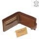 Sporty light brown leather wallet GreenDeed PF09 / T