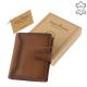 Sporty light brown leather wallet GreenDeed PF703 / T