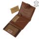 Sporty light brown leather wallet GreenDeed PF703 / T