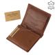Sporty light brown leather wallet GreenDeed PF703