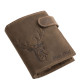 Szarvas-mintás bőr irattartó pénztárca díszdobozban GreenDeed SBF3072/T barna