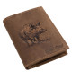 Portafoglio portadocumenti in pelle con motivo cinghiale in confezione regalo GreenDeed VADD3072/T marrone