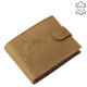 Genuine Leather Men's Wallet with Carp Pattern Brown RFID VAPR1027 / T