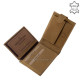 Herrenbrieftasche aus echtem Leder mit Karpfenmuster Braun RFID VAPR1027 / T
