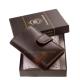 Etui na karty z prawdziwej skóry w pudełku prezentowym w kolorze brązowym Lorenzo Menotti LOR2038
