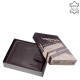 Vester Луксозен кожен мъжки портфейл в подаръчна кутия VES08 / T кафяв