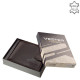 Vester Portefeuille pour hommes en cuir élégant de luxe dans une boîte cadeau VES6002L/T marron