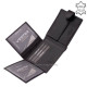 Vester Luksusowy portfel męski ze skóry naturalnej w pudełku prezentowym VES1027 / T czarny